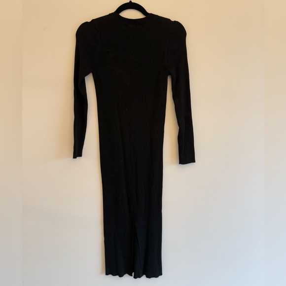 Black Ribbed Dress - Picture 3 of 4